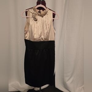 London Times Black and Cream Sleeveless Dress. NWT. Size 12